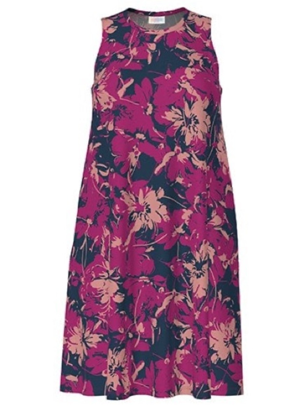 LuLaRoe Charlotte • Sleeveless A-Line Swing Dress • Side Seam Pockets • Floral